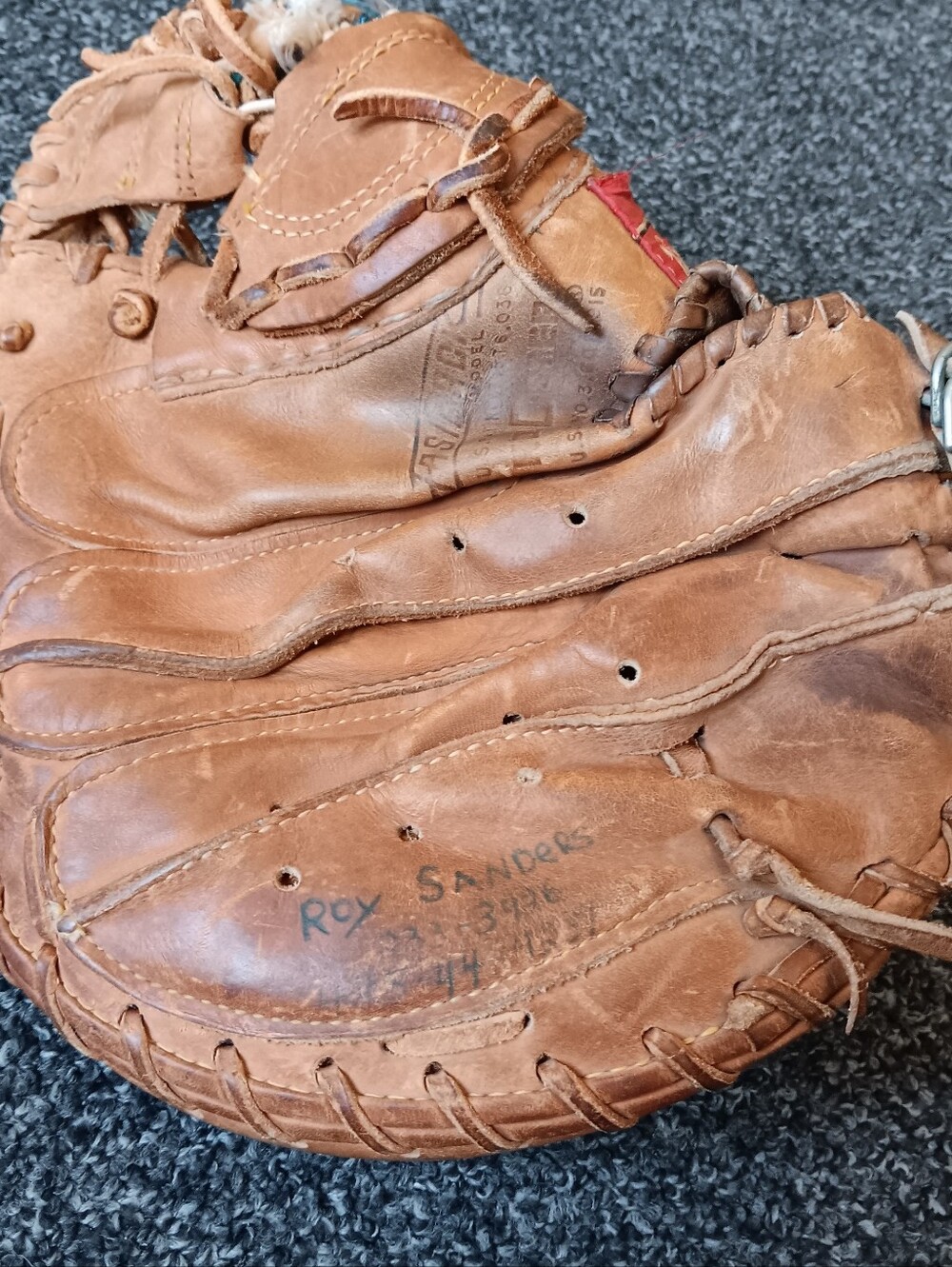 USA Rawlings Vintage Johnny Bench Leather Catchers Mitt, Baseball, Sports Glove - Picture 12 of 16